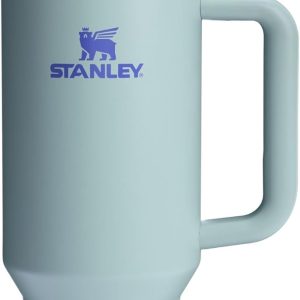 STANLEY Quencher H2.0 Tumbler with Handle and Straw 40 oz | Flowstate 3-Position Lid | Cup Holder Compatible for Travel | Insulated Stainless Steel Cup | BPA-Free | Exclusive Blue Cactus : Home & Kitchen