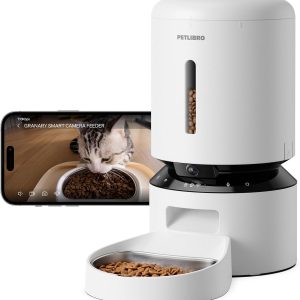 PETLIBRO Automatic Cat Feeder with Camera. 1080P HD & Night Vision. 5GHz/2.4GHz WiFi & Cam Smart Pet Feeder with App Control. 2-Way Audio. Motion Alerts for Cats & Dogs. Stainless Steel Single Tray : Pet Supplies