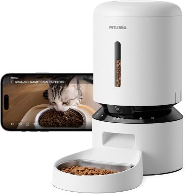PETLIBRO Automatic Cat Feeder with Camera. 1080P HD & Night Vision. 5GHz/2.4GHz WiFi & Cam Smart Pet Feeder with App Control. 2-Way Audio. Motion Alerts for Cats & Dogs. Stainless Steel Single Tray : Pet Supplies