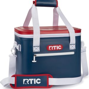 RTIC Ultra-Tough 30 Can Soft Cooler, Insulated Leakproof Waterproof Zipper Floating Cooler Bag, Keeps Ice Up to 2 Days for Camping Beach Picnic Travel Patriot ColorRTIC