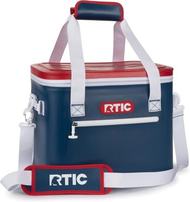 RTIC Ultra-Tough 30 Can Soft Cooler, Insulated Leakproof Waterproof Zipper Floating Cooler Bag, Keeps Ice Up to 2 Days for Camping Beach Picnic Travel Patriot ColorRTIC