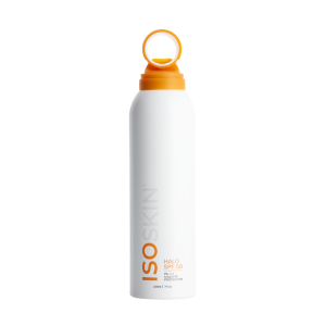 ISOSKIN Halo SPF50 PA+++ Sunscreen Spray, 360° Upside Down Mist, Instant Dry Under 60 Seconds, Aloe Hydrating Non Comedogenic Water Resistant Sunscreen Mist All Skin Types 200ml